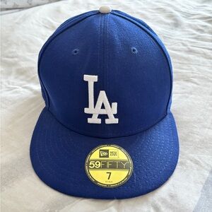 New Era 59Fifty Hat Mens 7 Blue On Field Los Angeles Dodgers Fitted MLB